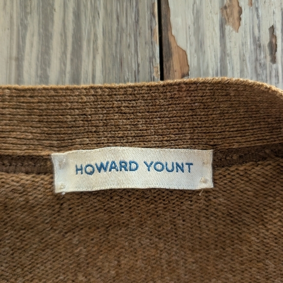 Howard Yount Lambswool Cardigan Camel Mens Medium - Picture 6 of 6